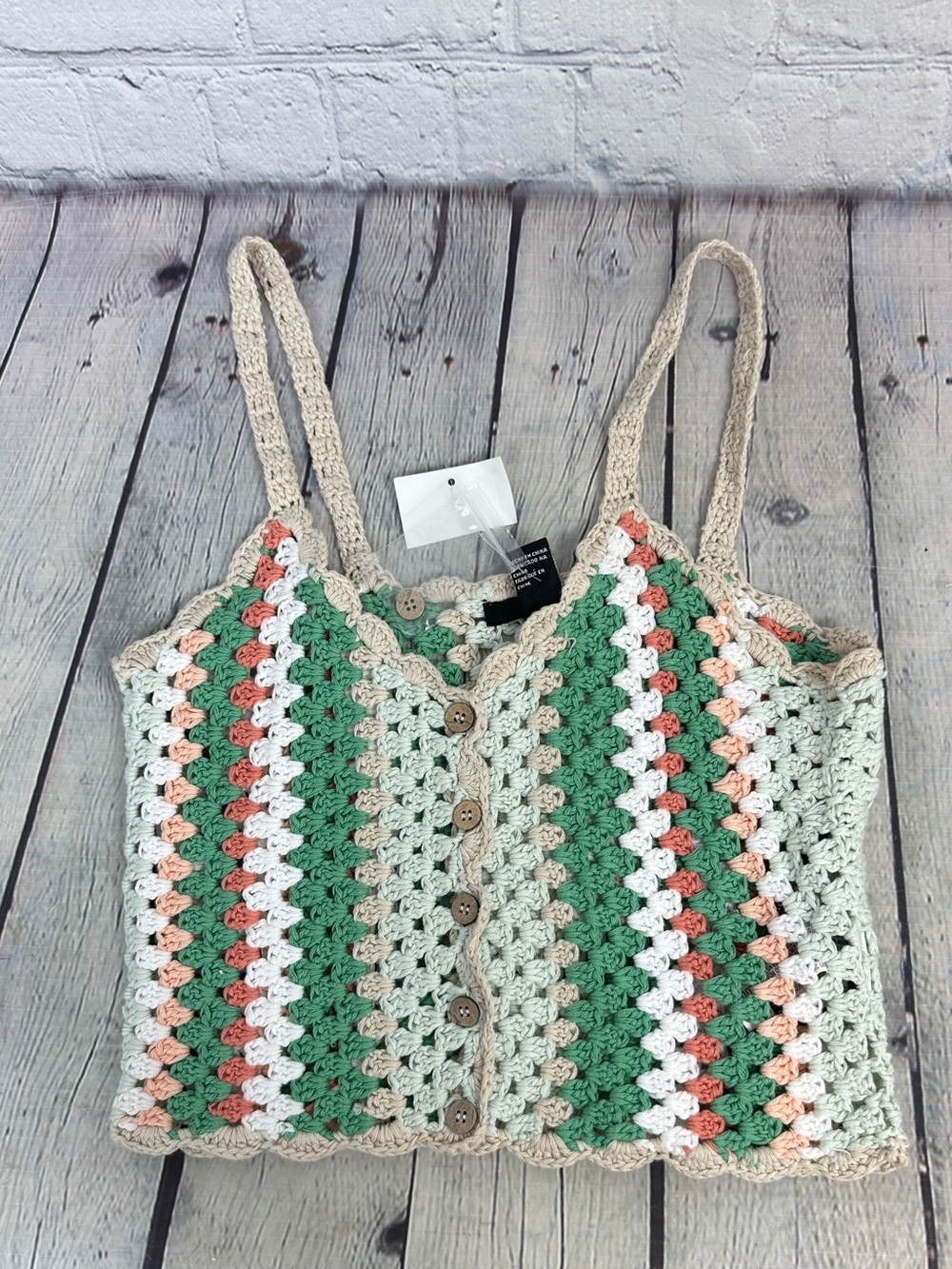 Forever 21 striped crochet tank top small